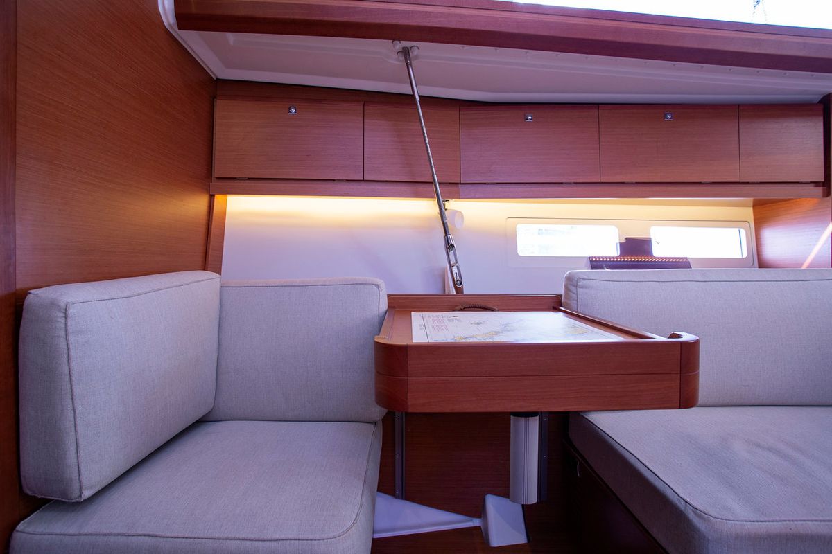 Salon of Skyra, a Dufour 412 GL sailboat at Grad Pula, Croatia