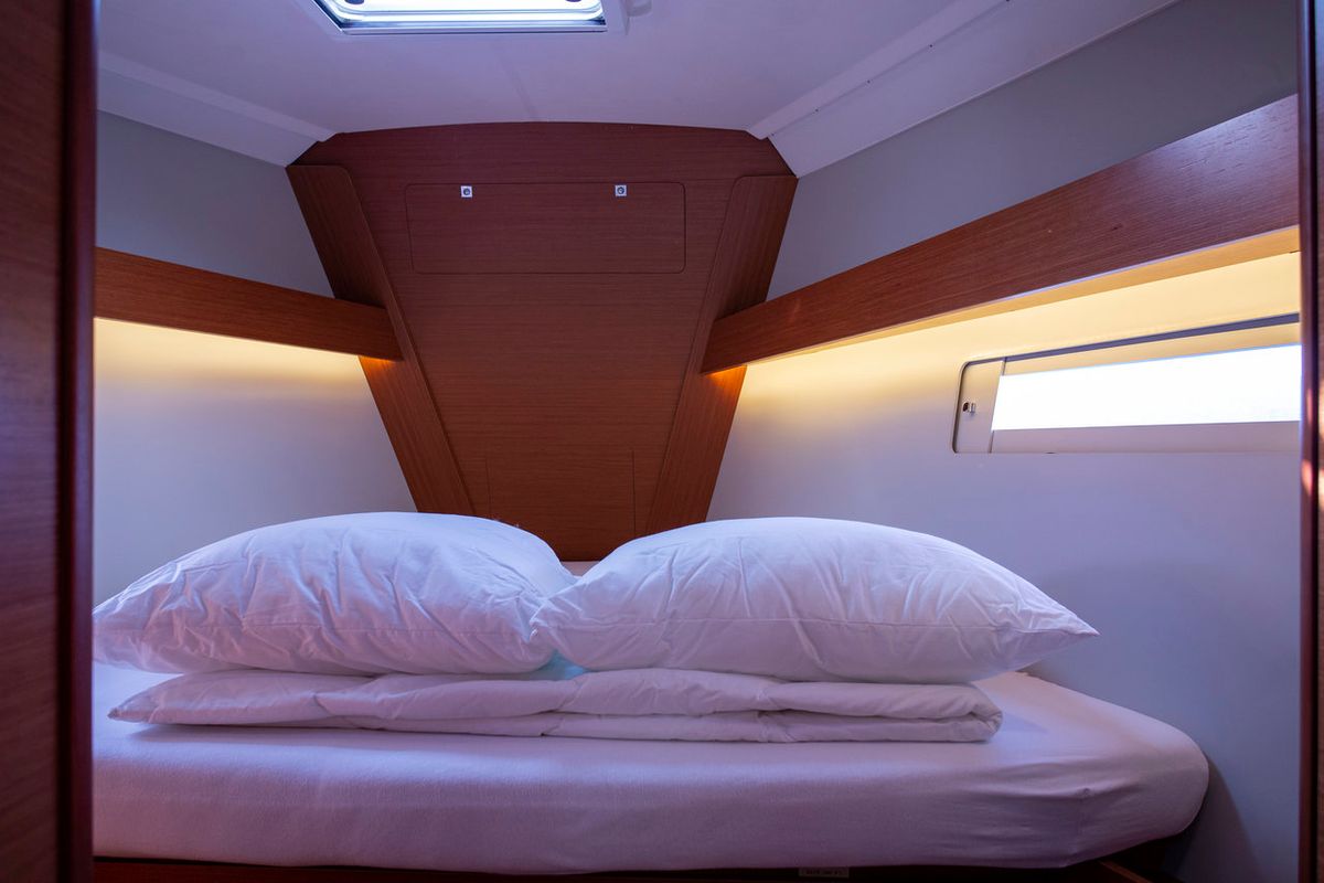 Cabin on Skyra, a Dufour 412 GL sailboat at Grad Pula, Croatia