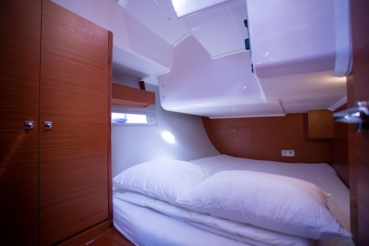 Cabin on Skyra, a Dufour 412 GL sailboat at Grad Pula, Croatia