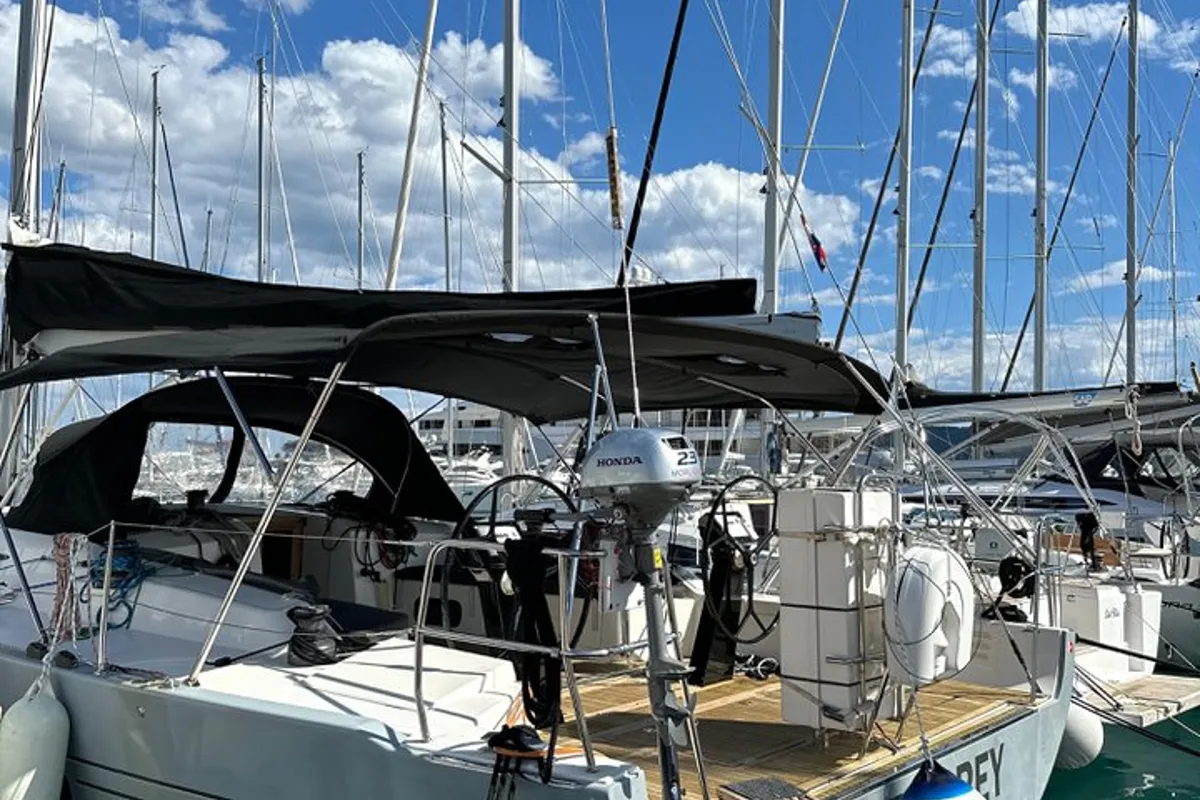 Deck of More Grey, a More Boats More 55 sailboat at Seget Donji, Croatia