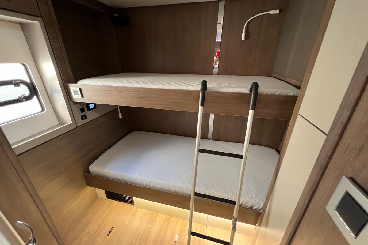 Cabin on Holiday, a Bali 4.8 catamaran at Athens, Greece