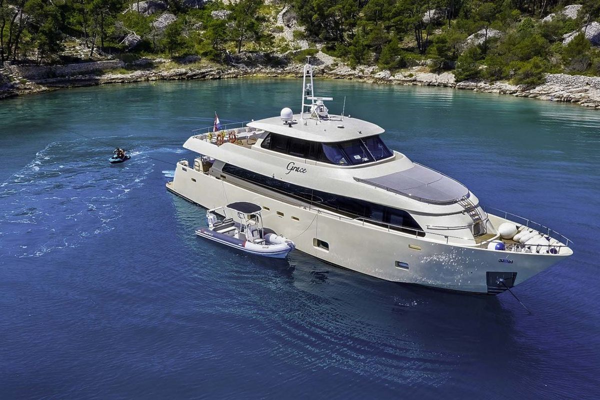 Exterior view of Grace, a Aegean Yacht Custom Made Aegean yacht at Split, Croatia
