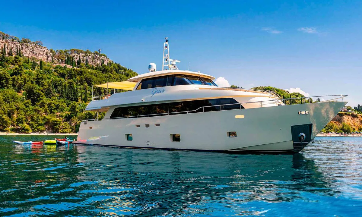 Exterior view of Grace, a Aegean Yacht Custom Made Aegean yacht at Split, Croatia