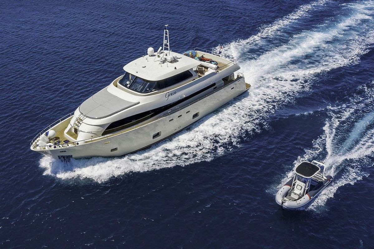 Exterior view of Grace, a Aegean Yacht Custom Made Aegean yacht at Split, Croatia