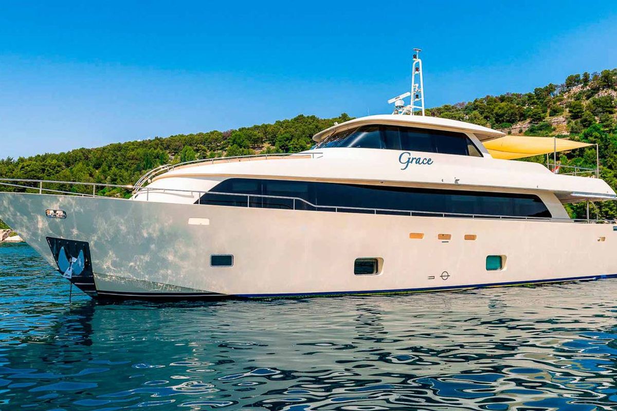 Exterior view of Grace, a Aegean Yacht Custom Made Aegean yacht at Split, Croatia