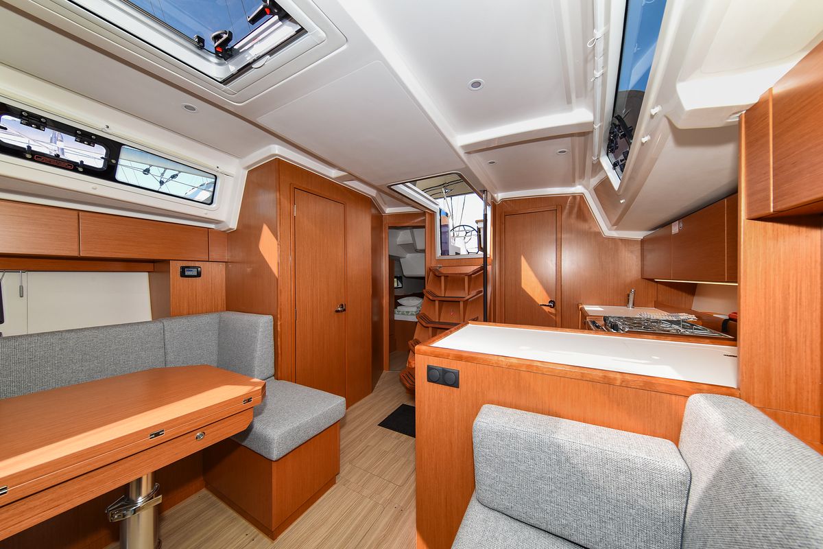 Salon of SEA CLOUD, a Bavaria C38 sailboat at Zadar, Croatia