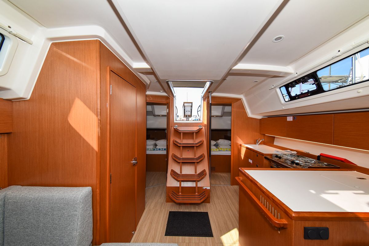 Salon of SEA CLOUD, a Bavaria C38 sailboat at Zadar, Croatia