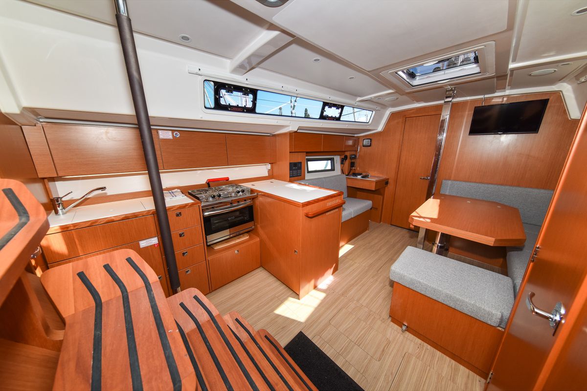 Salon of SEA CLOUD, a Bavaria C38 sailboat at Zadar, Croatia