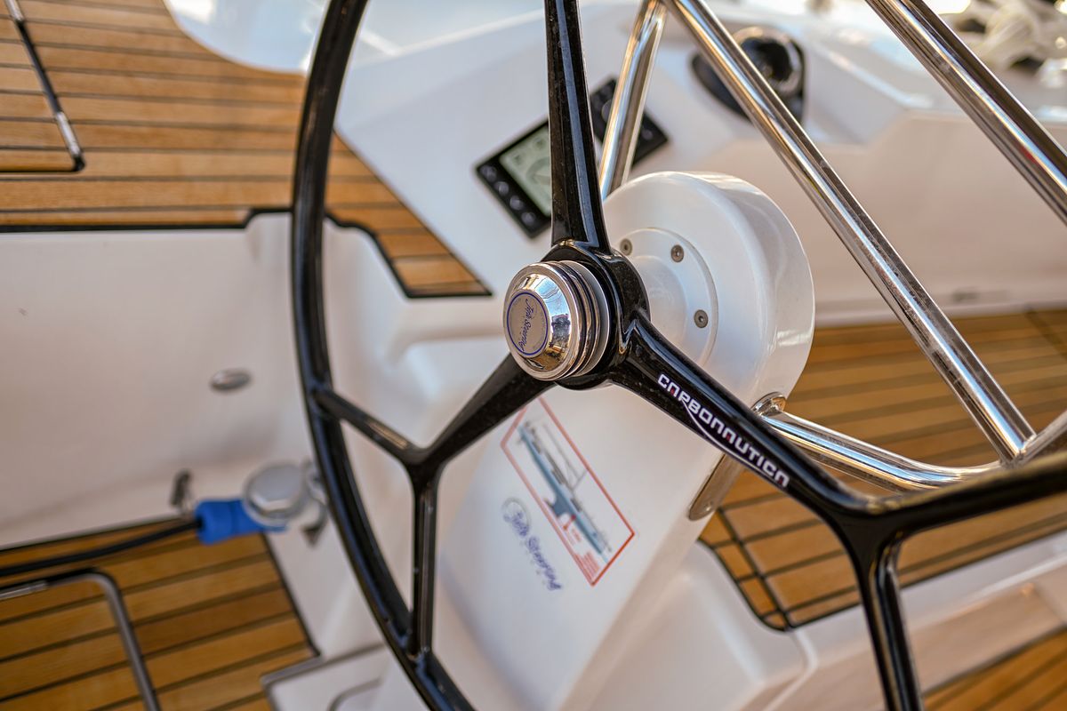 Cockpit of SEA CLOUD, a Bavaria C38 sailboat at Zadar, Croatia