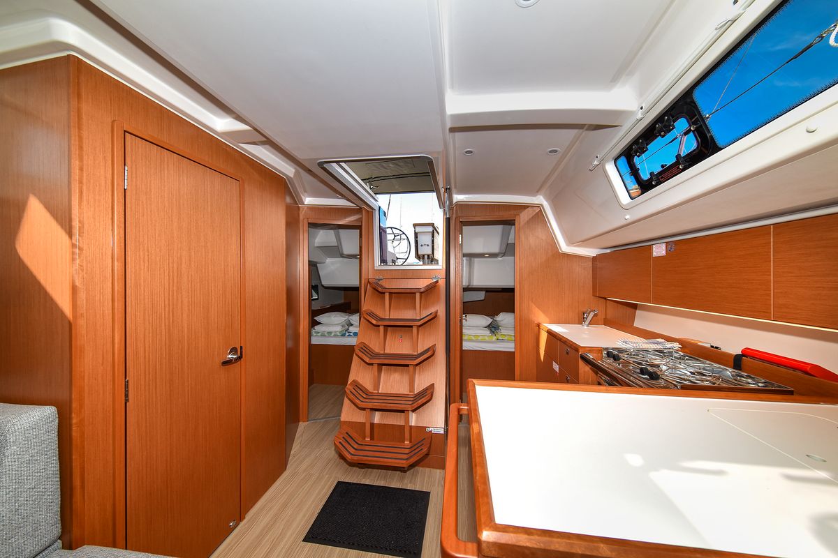 Salon of SEA CLOUD, a Bavaria C38 sailboat at Zadar, Croatia