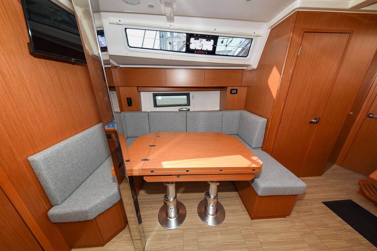 Salon of SEA CLOUD, a Bavaria C38 sailboat at Zadar, Croatia