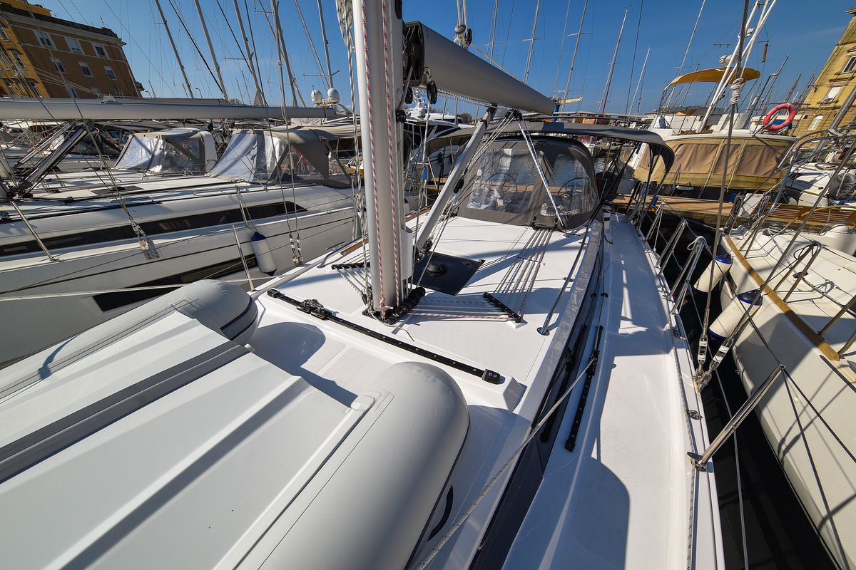 Deck of SEA CLOUD, a Bavaria C38 sailboat at Zadar, Croatia