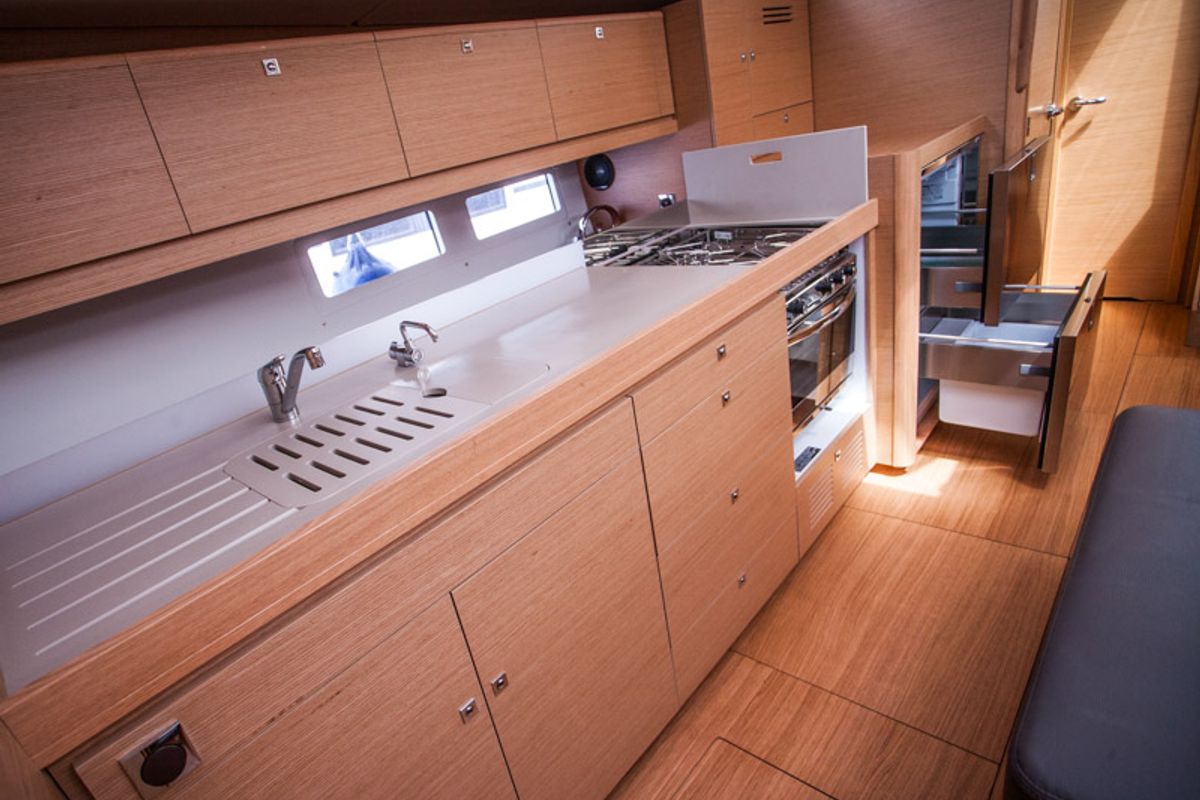 Galley of Lisabet, a Dufour 460 GL sailboat at Primošten, Croatia