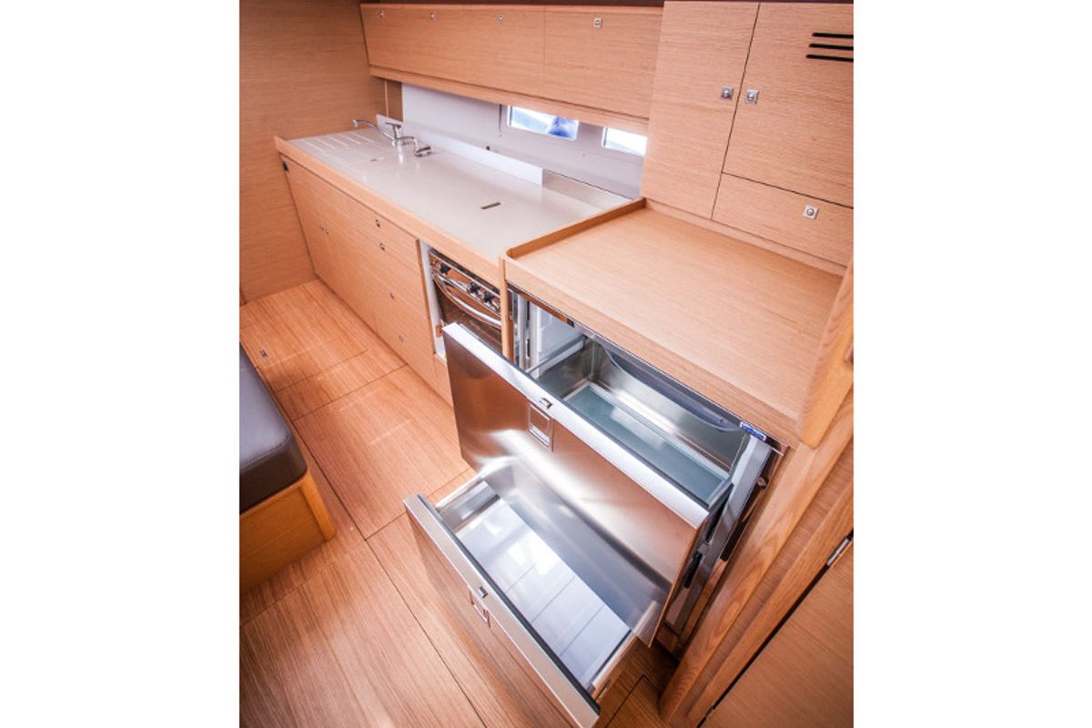 Galley of Lisabet, a Dufour 460 GL sailboat at Primošten, Croatia