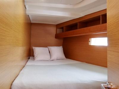 Cabin on Azzurra - Solar Panel, a Jeanneau Sun Odyssey 479 sailboat at Puntone di Scarlino, Italy