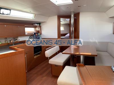 Salon of Comfort, a Beneteau Oceanis 45 sailboat at Gouvia, Greece
