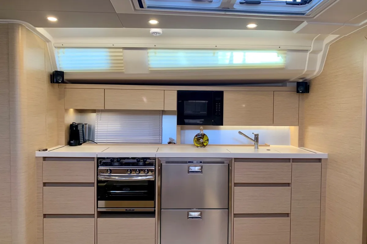 Galley of ARTEMIS, a Hanse Yachts Hanse 508 sailboat at Municipal Unit of Lefkada, Greece