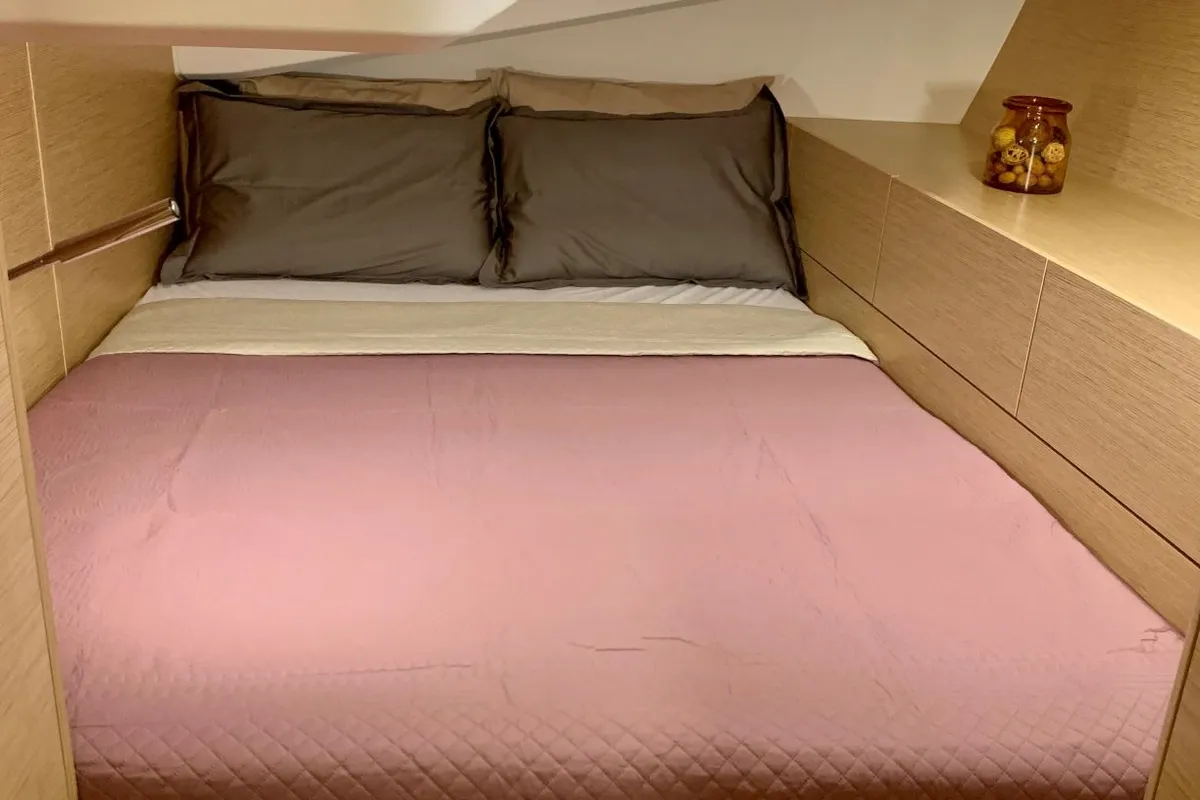 Cabin on ARTEMIS, a Hanse Yachts Hanse 508 sailboat at Municipal Unit of Lefkada, Greece