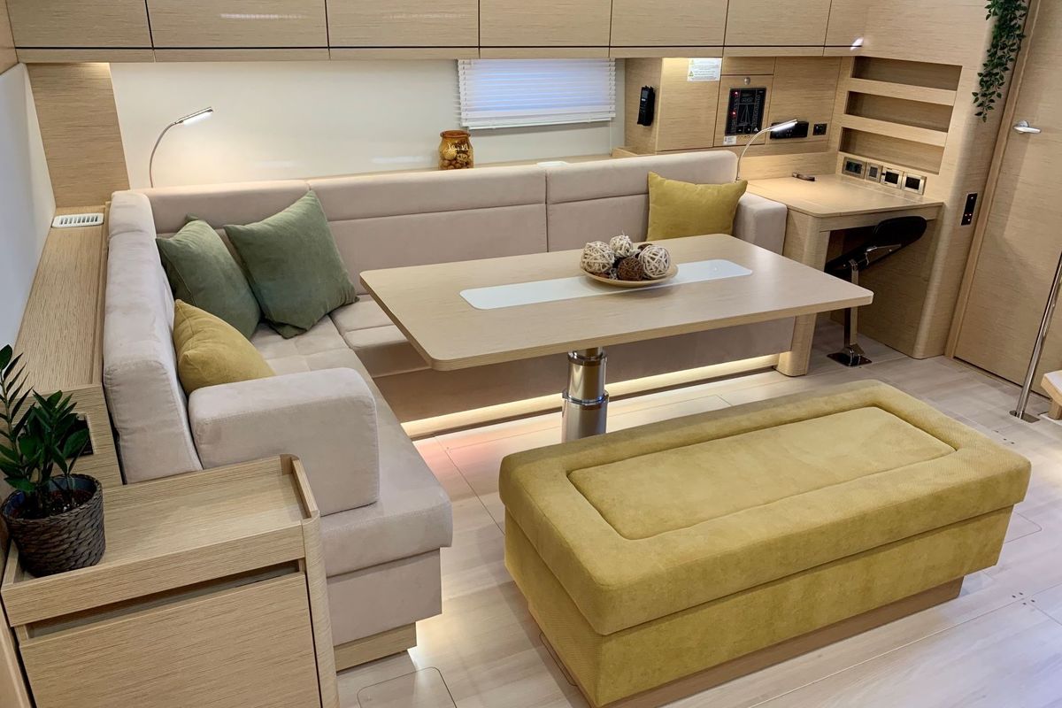 Salon of ARTEMIS, a Hanse Yachts Hanse 508 sailboat at Municipal Unit of Lefkada, Greece