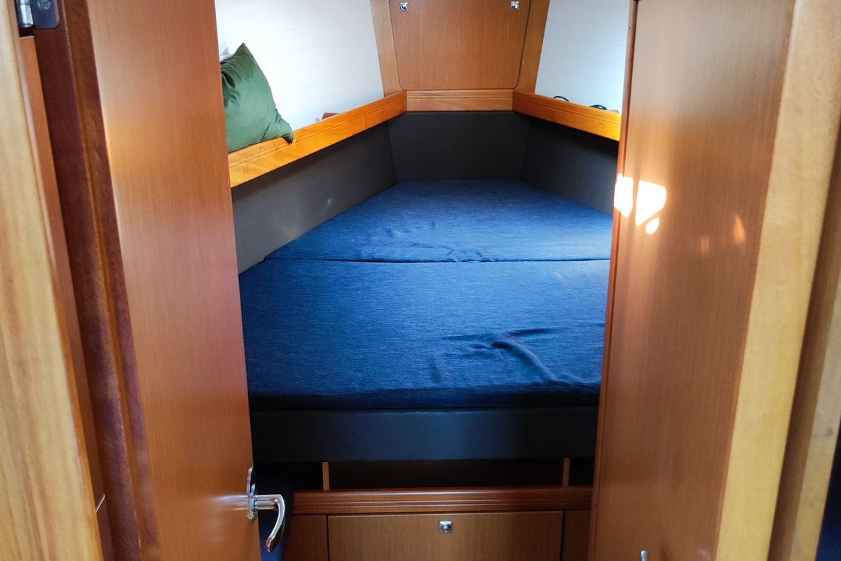 Cabin on IOLI, a Bavaria Cruiser 41 sailboat at Municipal Unit of Lefkada, Greece