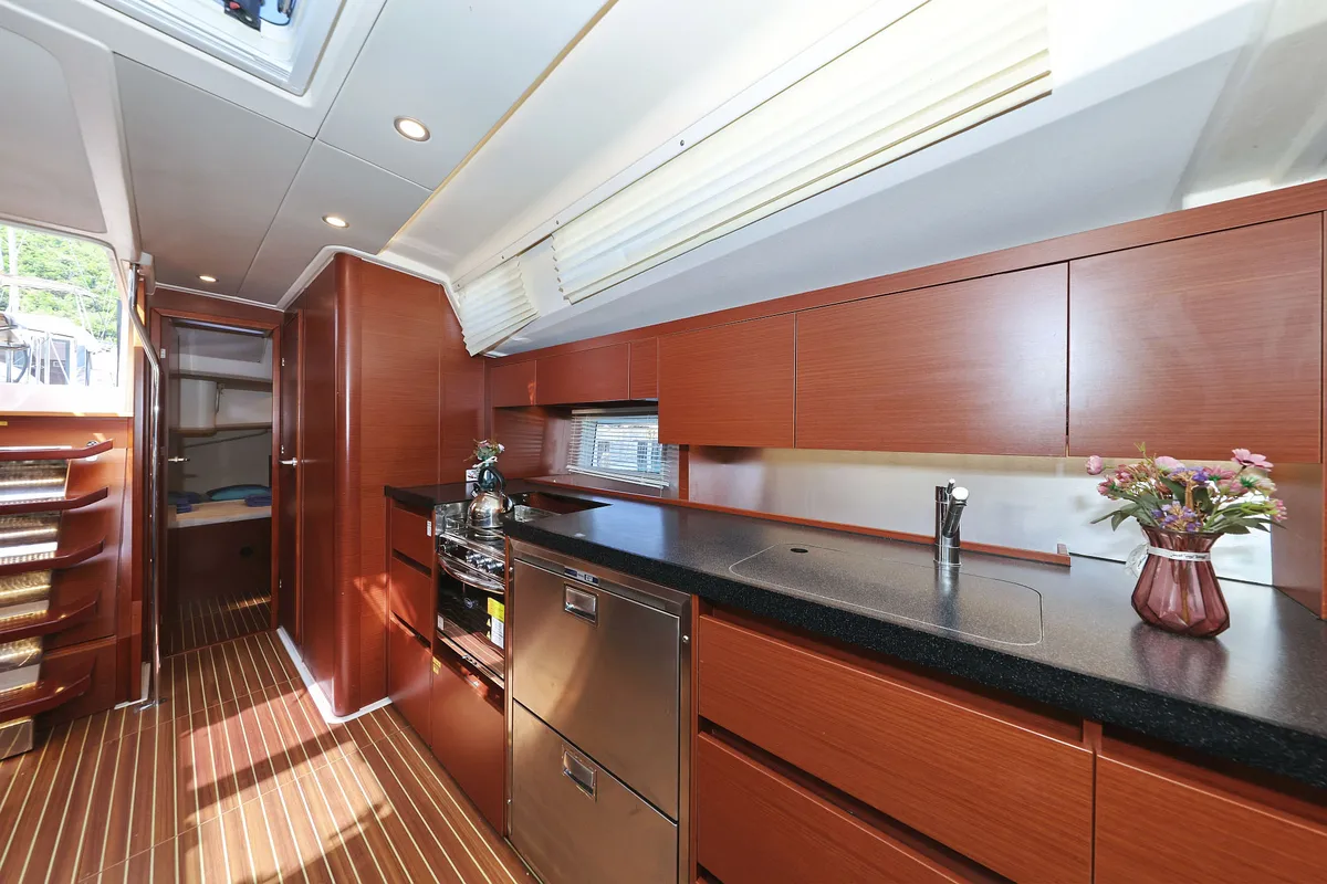 Galley of Uptown Girl, a Hanse Yachts Hanse 508 sailboat at Dubrovnik, Croatia