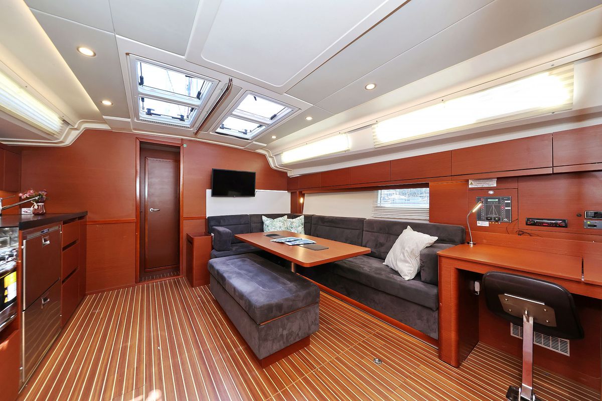 Salon of Uptown Girl, a Hanse Yachts Hanse 508 sailboat at Dubrovnik, Croatia
