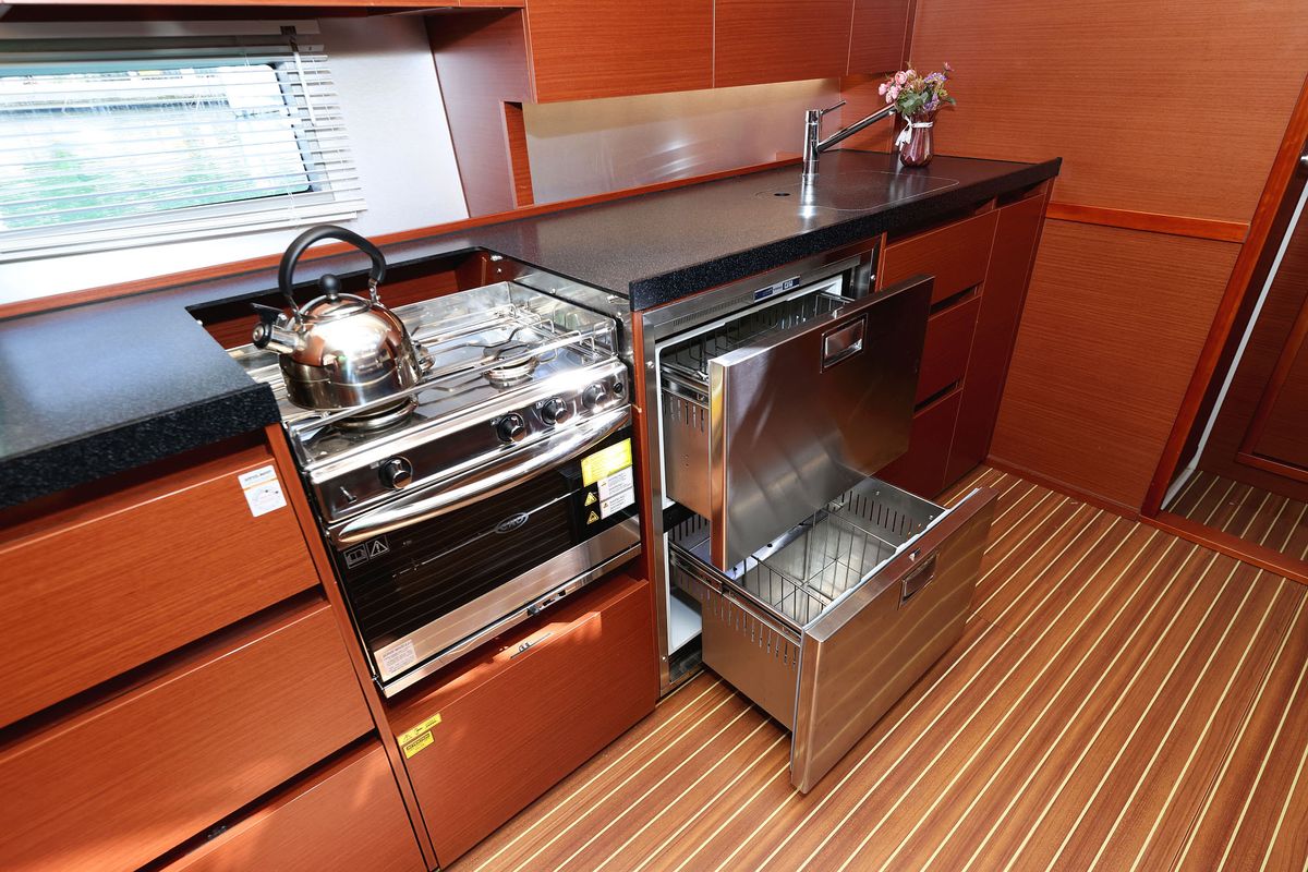 Galley of Uptown Girl, a Hanse Yachts Hanse 508 sailboat at Dubrovnik, Croatia