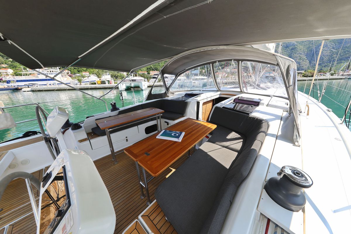 Deck of Uptown Girl, a Hanse Yachts Hanse 508 sailboat at Dubrovnik, Croatia