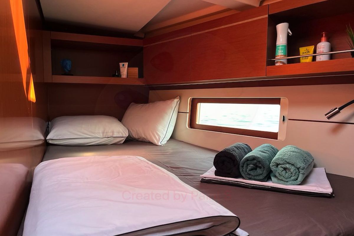 Cabin on Nagia, a Beneteau Oceanis 46.1 sailboat at Athens, Greece