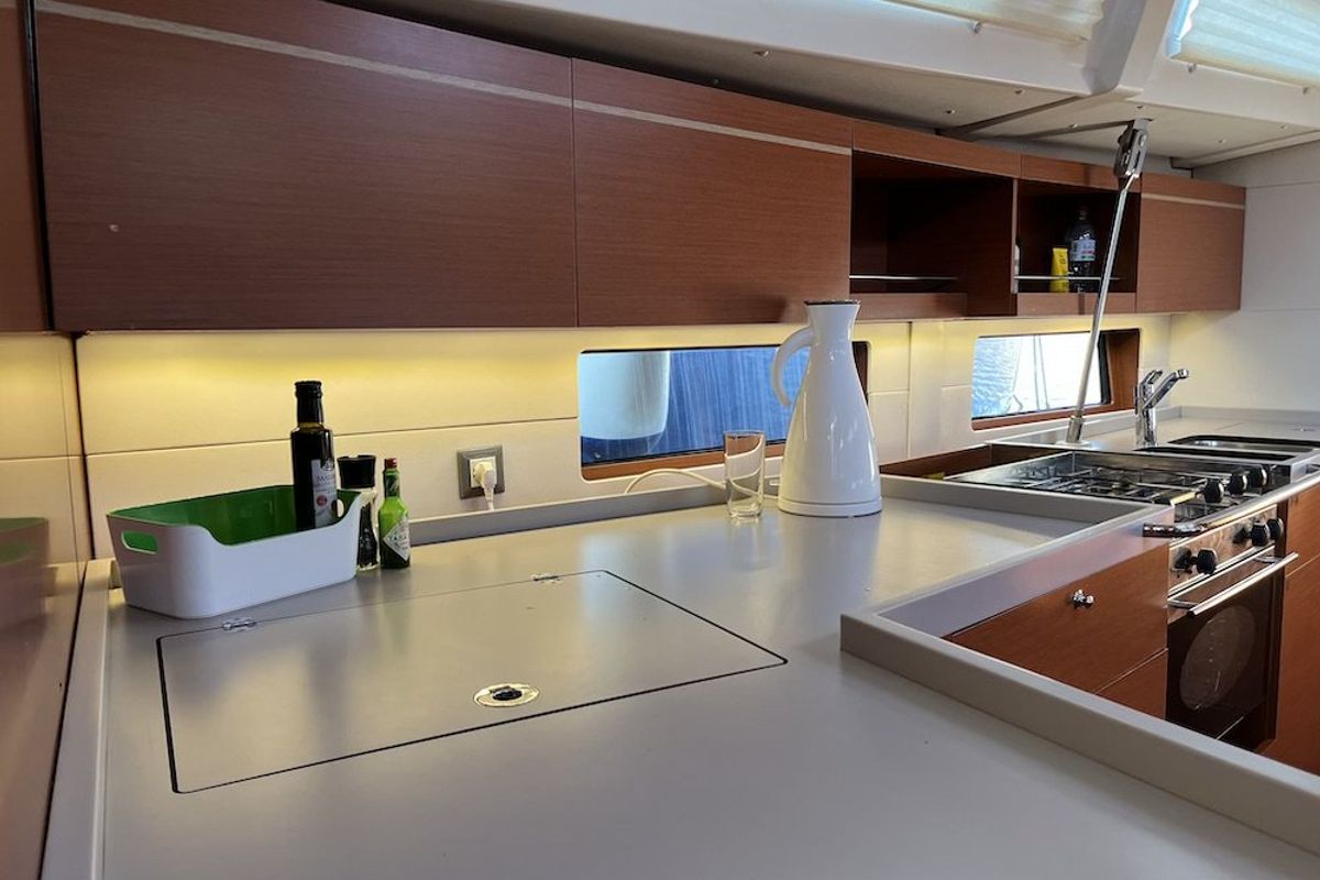 Galley of Nagia, a Beneteau Oceanis 46.1 sailboat at Athens, Greece
