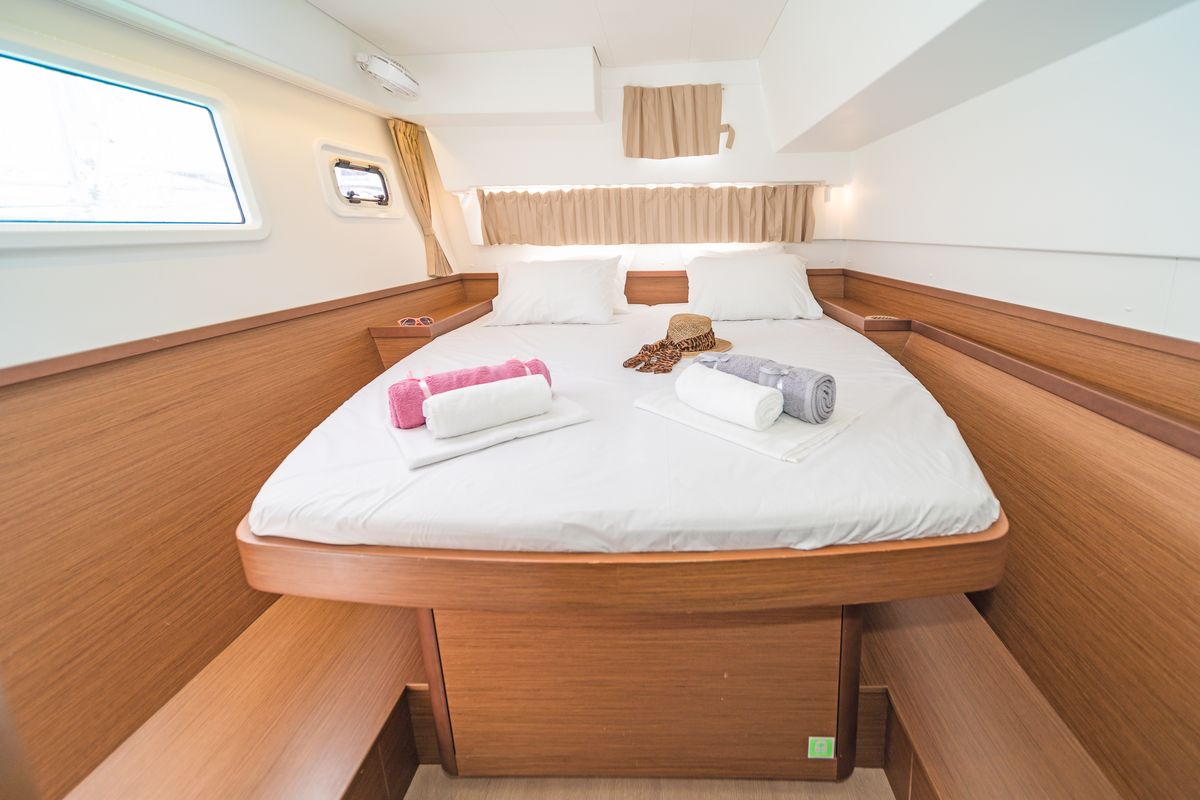 Cabin on Melissanthi, a Lagoon 42 catamaran at Kos, Greece