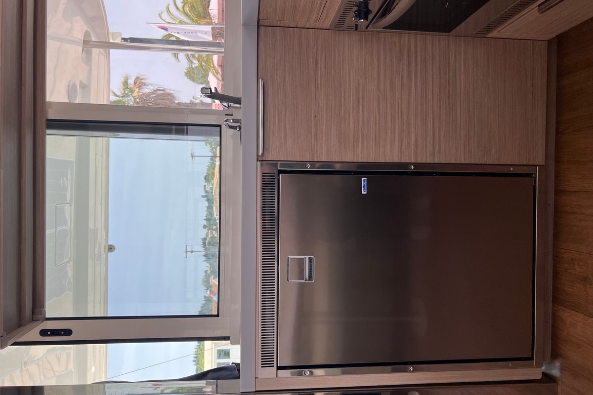 Galley of SOPHIE, a Lagoon 40 catamaran at Gouvia, Greece