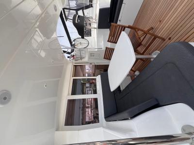 Deck of SOPHIE, a Lagoon 40 catamaran at Gouvia, Greece