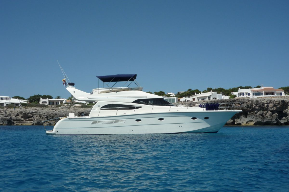 Exterior view of Port Ditxos, a Rodman 56 Fly yacht at Port d'Andratx, Spain