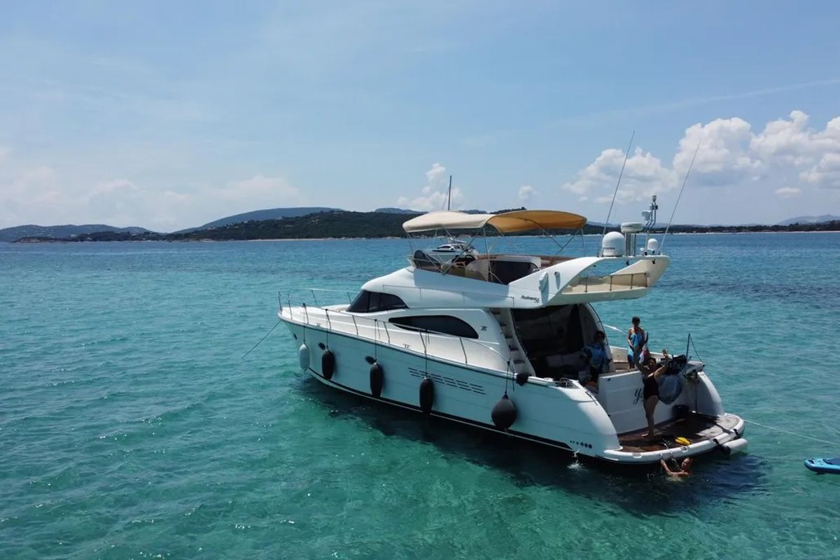Exterior view of Port Ditxos, a Rodman 56 Fly yacht at Port d'Andratx, Spain