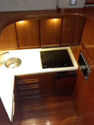 Galley of Port Ditxos, a Rodman 56 Fly yacht at Port d'Andratx, Spain