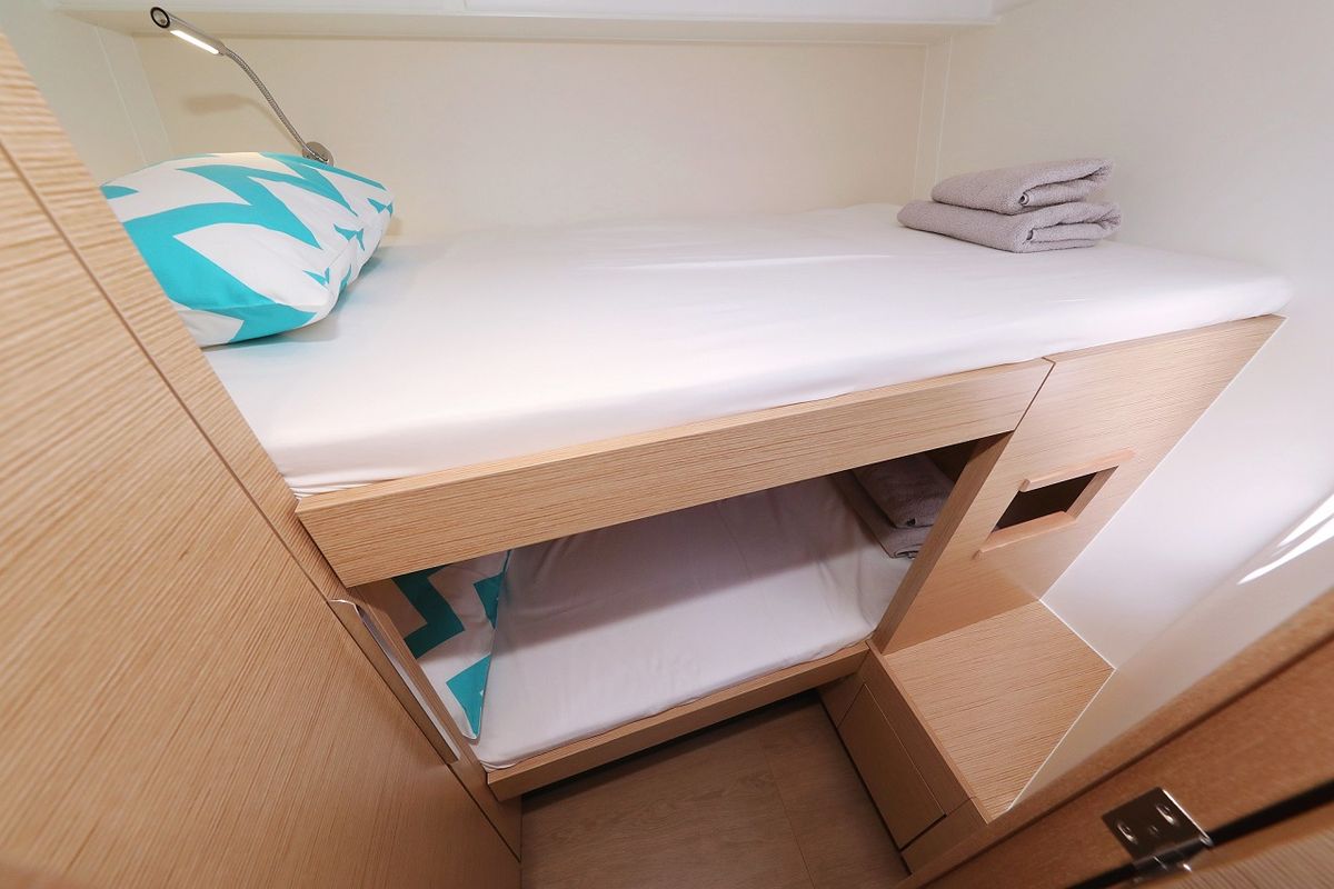 Cabin on Miss Moneypenny, a Hanse Yachts Hanse 460 sailboat at Grad Kaštela, Croatia