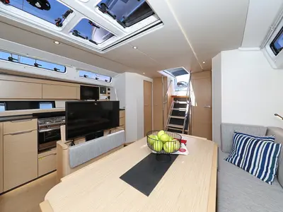 Salon of Miss Moneypenny, a Hanse Yachts Hanse 460 sailboat at Grad Kaštela, Croatia