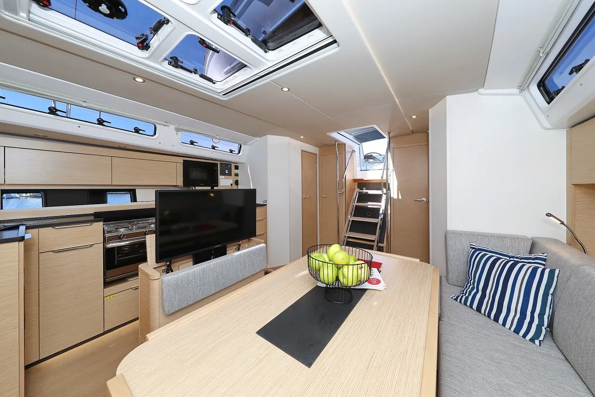 Salon of Miss Moneypenny, a Hanse Yachts Hanse 460 sailboat at Grad Kaštela, Croatia