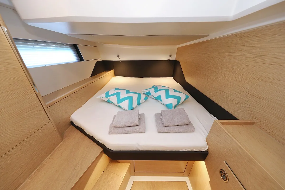 Cabin on Miss Moneypenny, a Hanse Yachts Hanse 460 sailboat at Grad Kaštela, Croatia