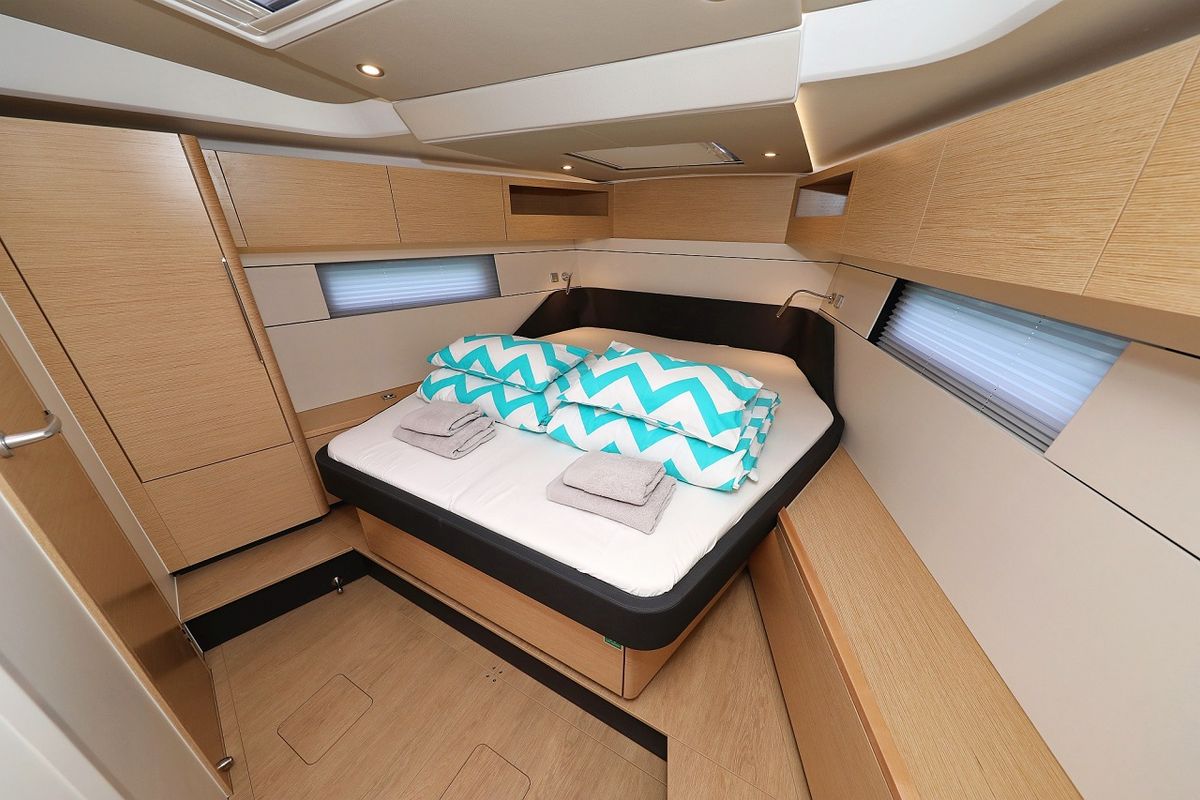 Cabin on Miss Moneypenny, a Hanse Yachts Hanse 460 sailboat at Grad Kaštela, Croatia