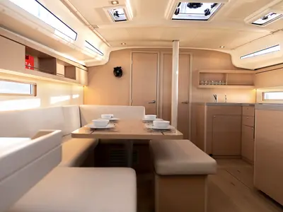 Salon of Kos 40.9, a Beneteau Oceanis 40.1 sailboat at Athens, Greece