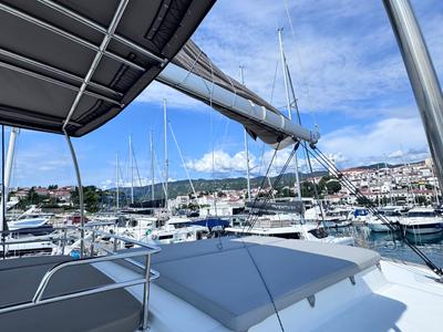 Deck of MY QUEEN, a Bali 4.6 catamaran at Novi Vinodolski, Croatia