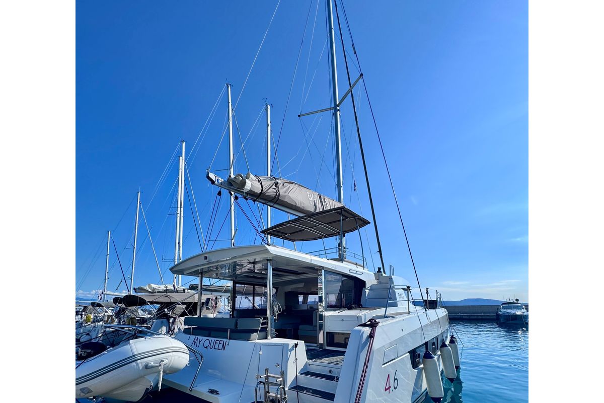 Exterior view of MY QUEEN, a Bali 4.6 catamaran at Novi Vinodolski, Croatia