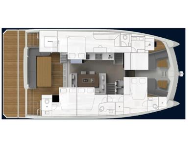 Floor plan of Kamchatka, a Aventura Catamarans Aventura 50 MY catamaran at Athens, Greece