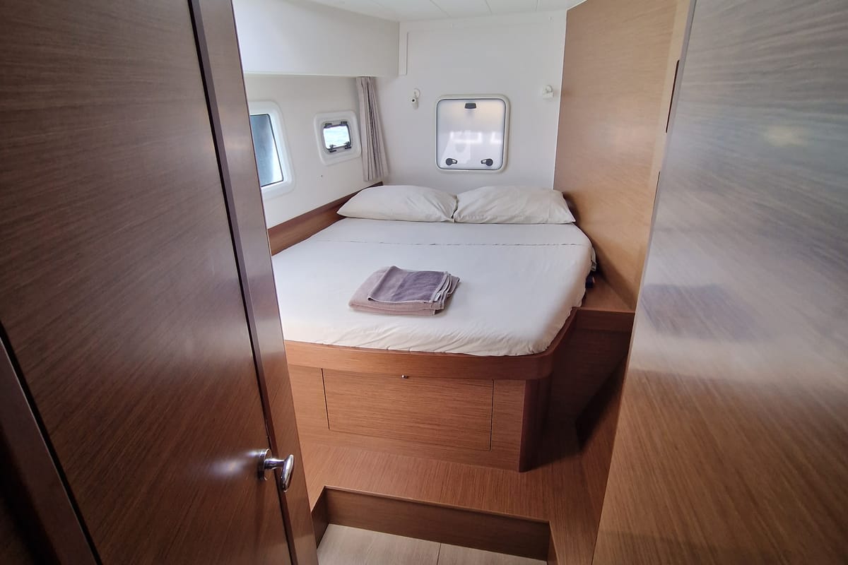 Cabin on Kireina, a Lagoon 42 catamaran at Portoferraio, Italy