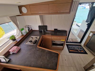 Galley of Kireina, a Lagoon 42 catamaran at Portoferraio, Italy