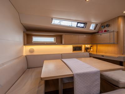 Salon of Asteria - Standard line, a Beneteau Oceanis 45 sailboat at Salerno, Italy