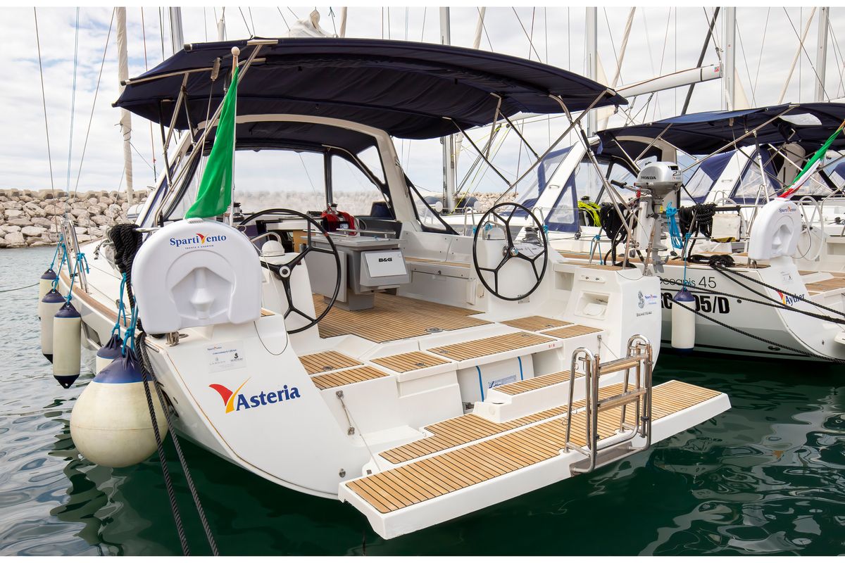 Exterior view of Asteria - Standard line, a Beneteau Oceanis 45 sailboat at Salerno, Italy