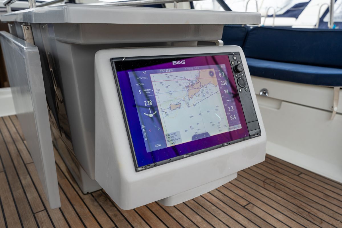Cockpit of Asteria - Standard line, a Beneteau Oceanis 45 sailboat at Salerno, Italy